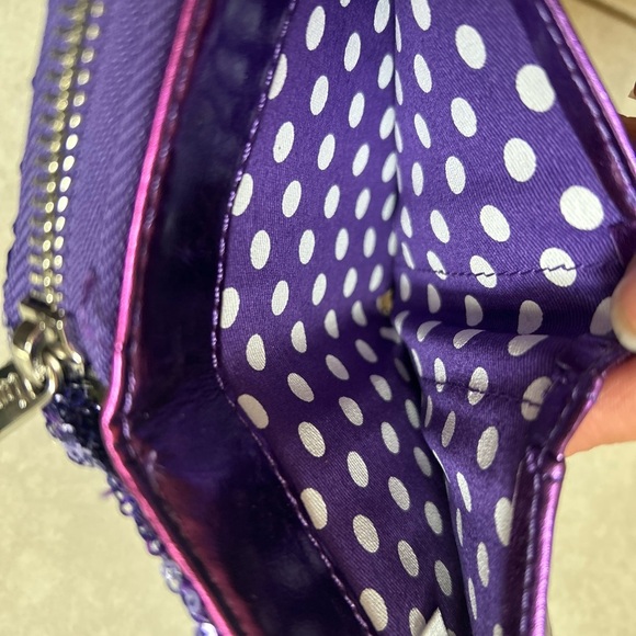 Disney Loungefly Minnie Purple Sequined Bifold Wallet, 1-Piece - Picture 9 of 12